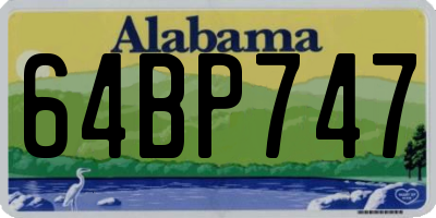 AL license plate 64BP747