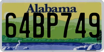 AL license plate 64BP749