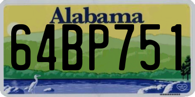 AL license plate 64BP751