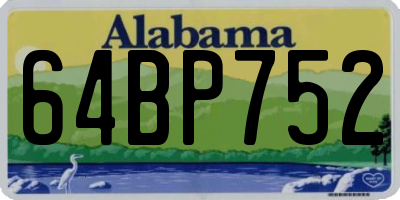 AL license plate 64BP752