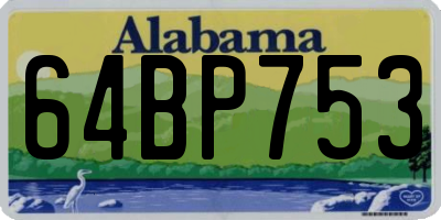 AL license plate 64BP753