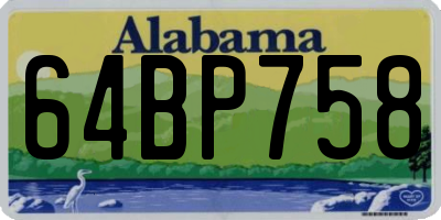 AL license plate 64BP758