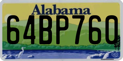 AL license plate 64BP760