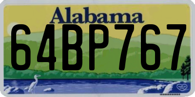 AL license plate 64BP767