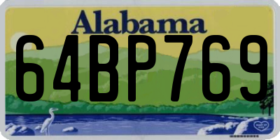 AL license plate 64BP769