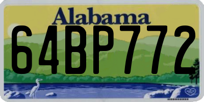 AL license plate 64BP772