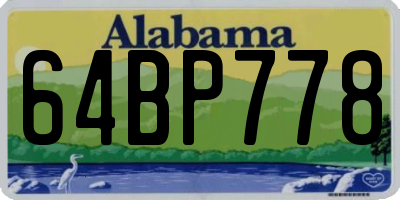 AL license plate 64BP778