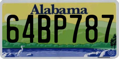 AL license plate 64BP787