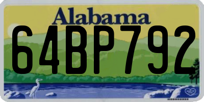 AL license plate 64BP792