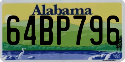 AL license plate 64BP796