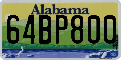 AL license plate 64BP800