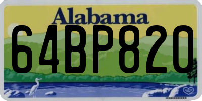 AL license plate 64BP820