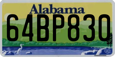 AL license plate 64BP830