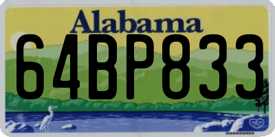 AL license plate 64BP833