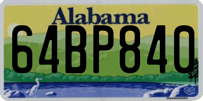 AL license plate 64BP840