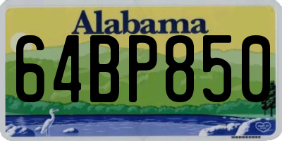 AL license plate 64BP850