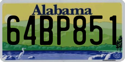 AL license plate 64BP851