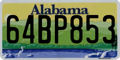 AL license plate 64BP853