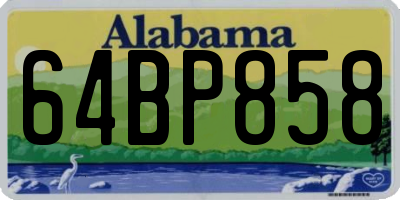 AL license plate 64BP858