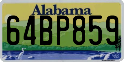 AL license plate 64BP859