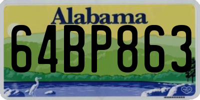 AL license plate 64BP863