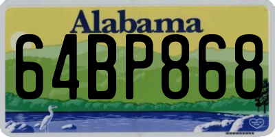 AL license plate 64BP868