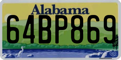 AL license plate 64BP869