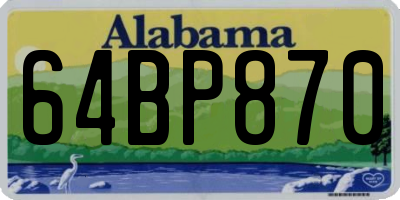 AL license plate 64BP870