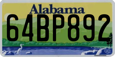 AL license plate 64BP892