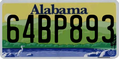 AL license plate 64BP893