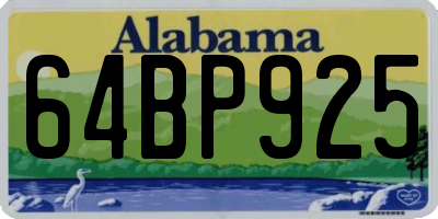 AL license plate 64BP925