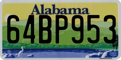 AL license plate 64BP953
