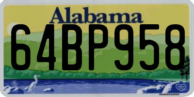 AL license plate 64BP958