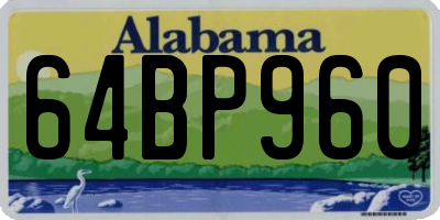 AL license plate 64BP960