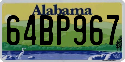AL license plate 64BP967