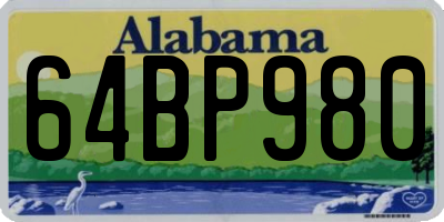 AL license plate 64BP980