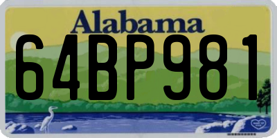 AL license plate 64BP981