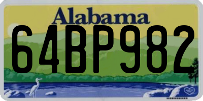 AL license plate 64BP982