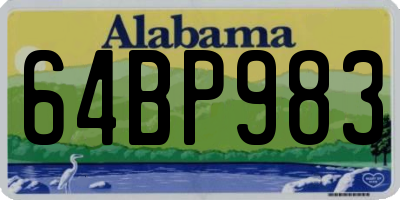 AL license plate 64BP983
