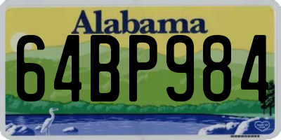 AL license plate 64BP984