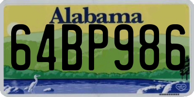 AL license plate 64BP986