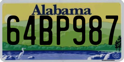 AL license plate 64BP987
