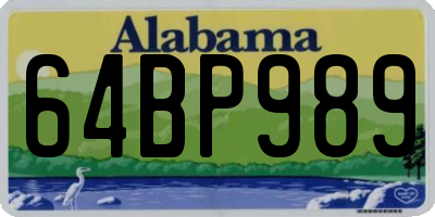 AL license plate 64BP989