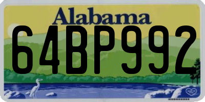 AL license plate 64BP992