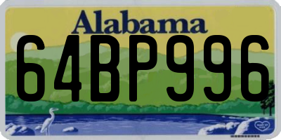 AL license plate 64BP996