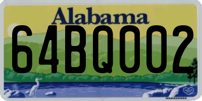 AL license plate 64BQ002
