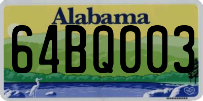 AL license plate 64BQ003