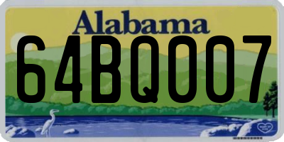 AL license plate 64BQ007