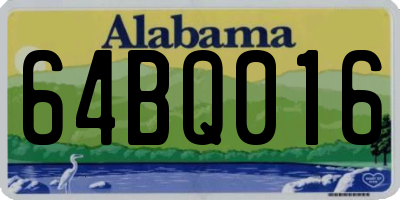 AL license plate 64BQ016
