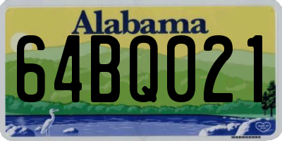 AL license plate 64BQ021